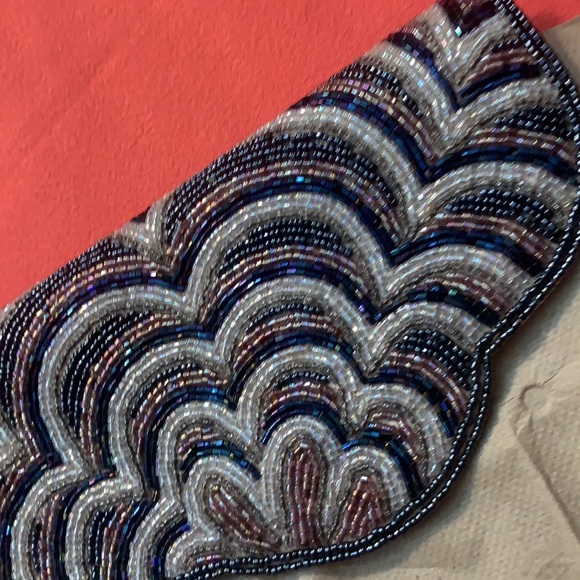VINTAGE BEADED EVENING CLUTCH UNBRANDED VTG ART DECO - Picture 10 of 11